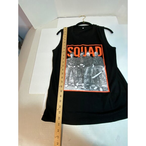 New Squad Sleeveless Horror Villains T-Shirt Black Orange Medium NWOT - Picture 5 of 7